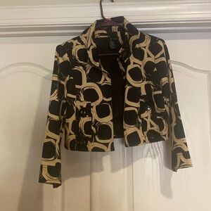 Grace Elements Cropped Black and Tan Jacket Sz 4